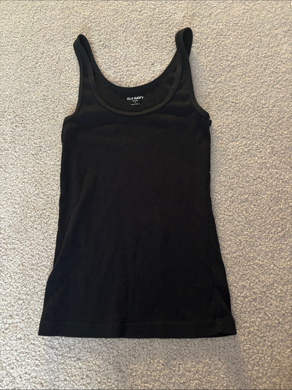Old Navy Black Ribbed Tank - Slim Scoop Neck size small